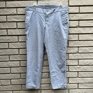 GAP Girlfriend Khakis Capris Blue Stripe Sz 12